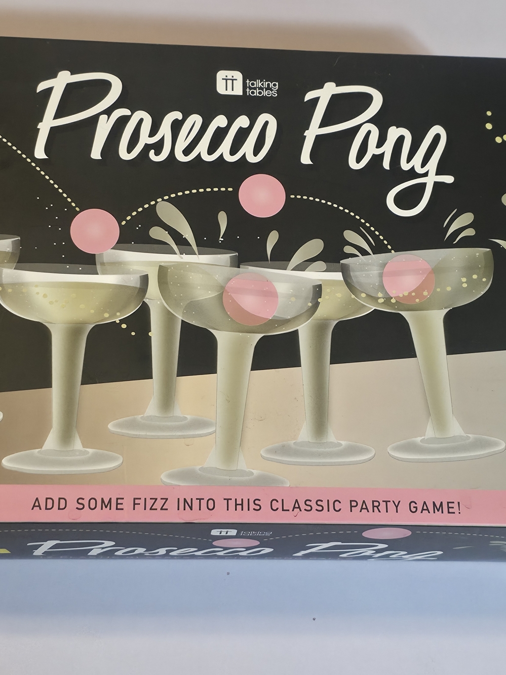 Talking Tables Prosecco Pong Party Game - Pink Ladies Night Games Beer Pong